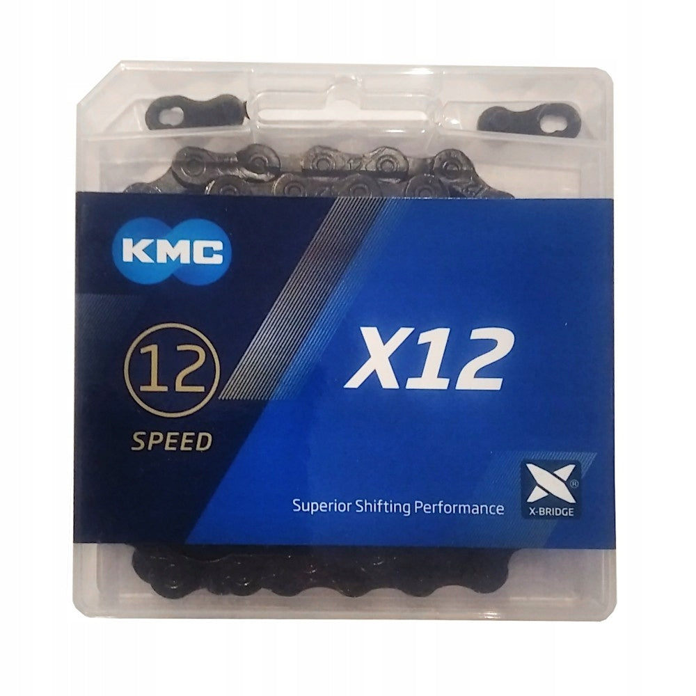 Cadena KMC X12 1/2x11/128 12V 126 Eslabones Negro