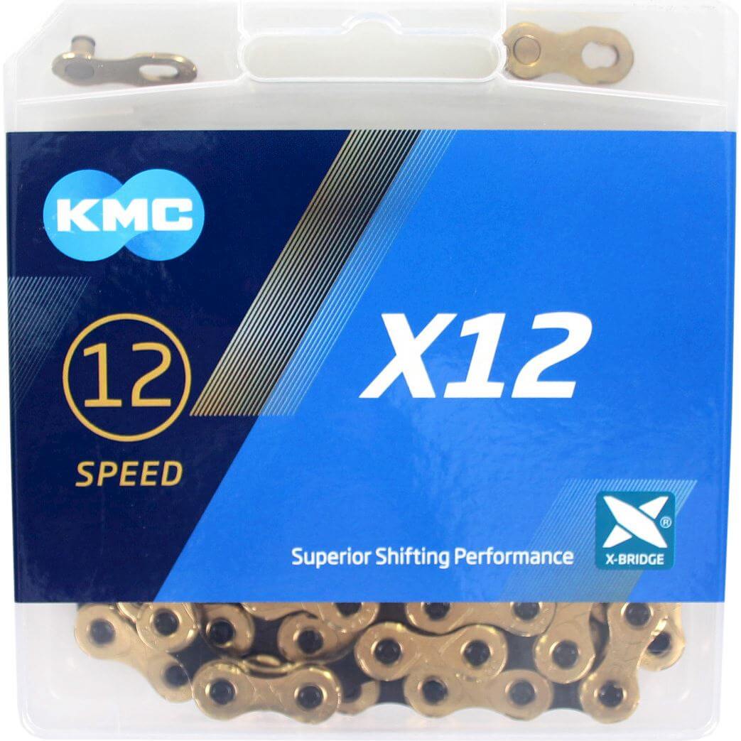 Cadena KMC X12 Ti-N (Oro)/Negro 12V 126 Eslabones