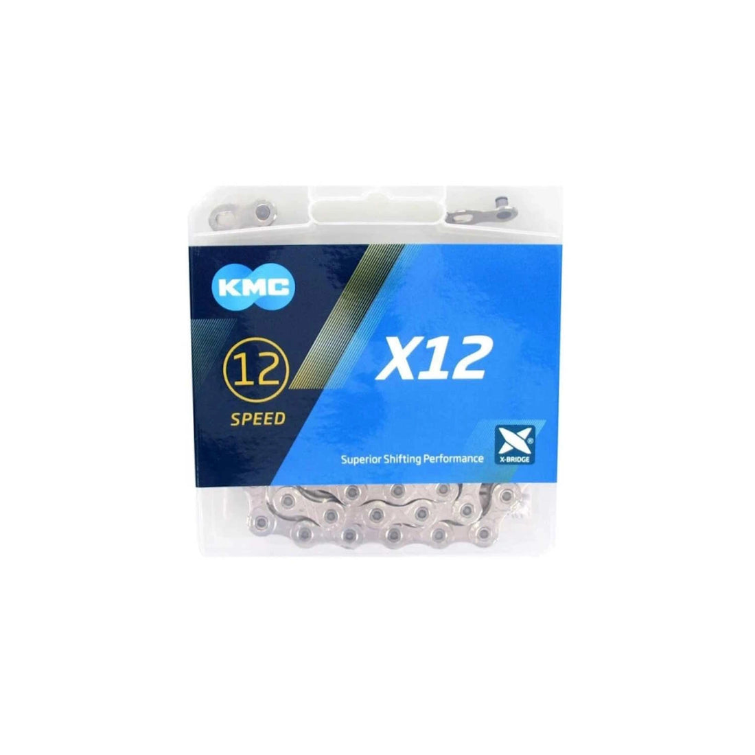 Cadena KMC X12 12V 126 Eslabones Plata