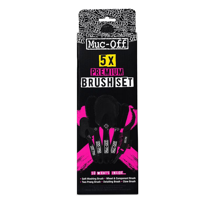 Kit de 5 Cepillos Muc‑Off Premium para Limpieza de Bicicleta – Cassette, Transmisión y Ruedas