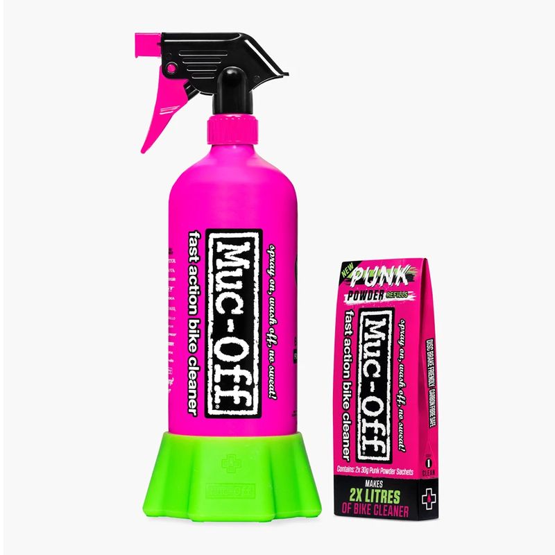 Kit Limpiador Bici Muc‑Off Punk Powder (4 Unidades) + Botella For Life