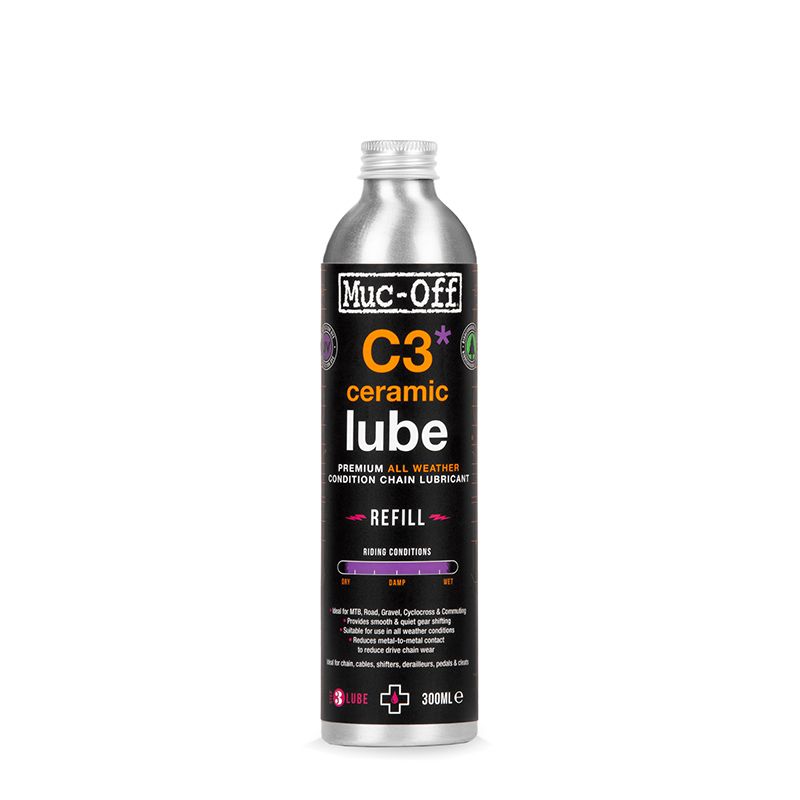 Lubricante de Cadena Muc‑Off C3 Ceramic Premium All Weather 300 ml – Clima Seco y Húmedo
