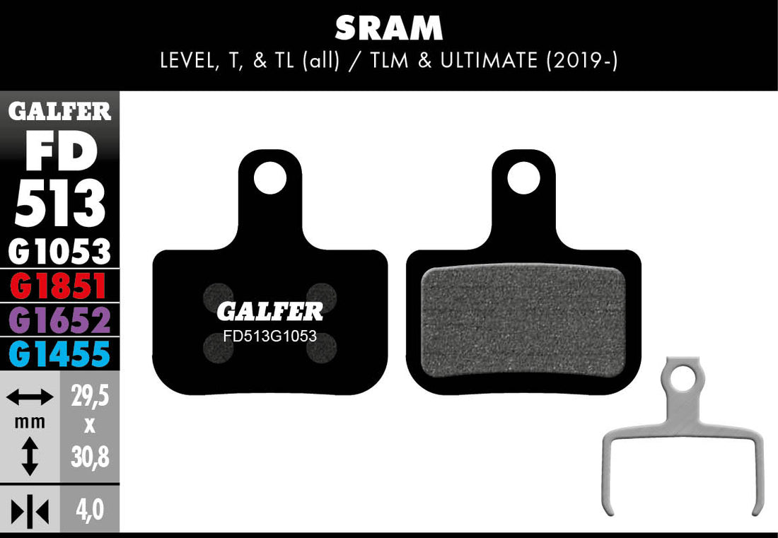 Pastillas de Freno Galfer SRAM Level T / TL Disco FD513G1053