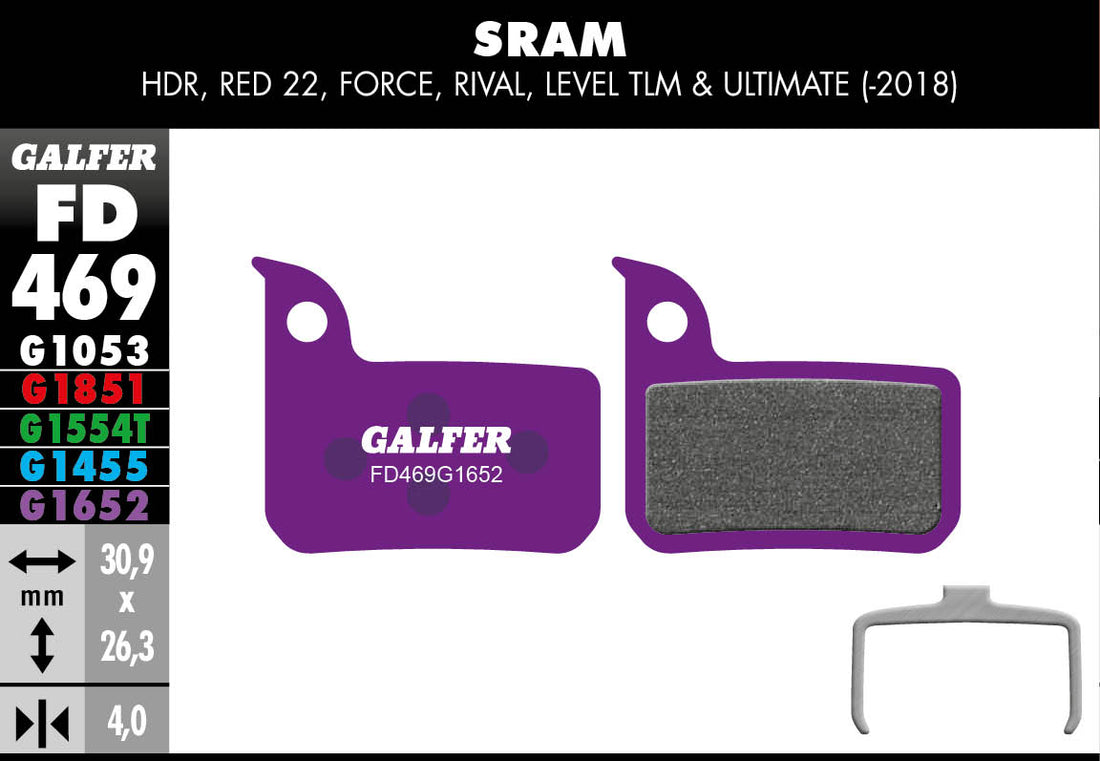 Pastillas de Freno GALFER G1652 E‑Bike SRAM Red 22 / Level